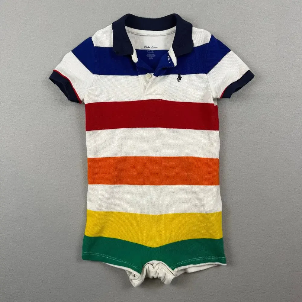Ralph Lauren Baby Striped Rugby Romper 12months